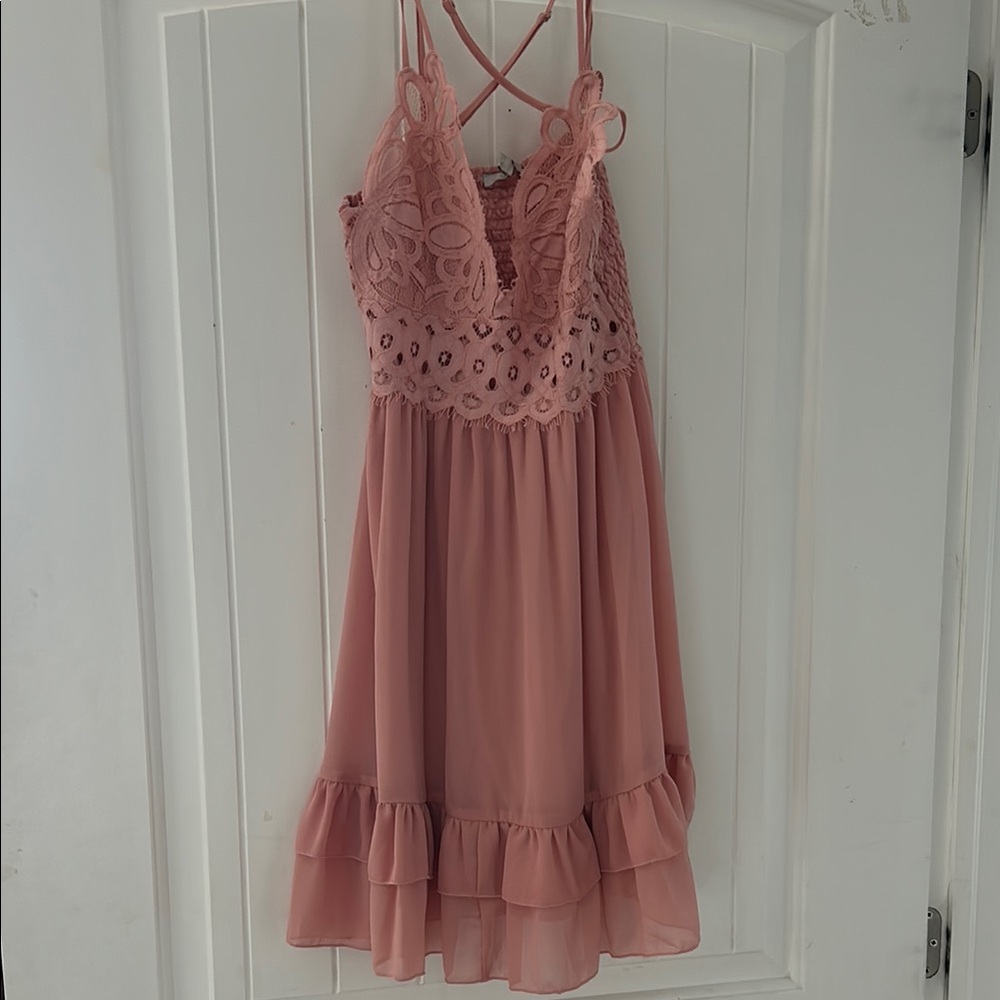 Pink Lace Sleeveless Dress - NEW WITH TAGS